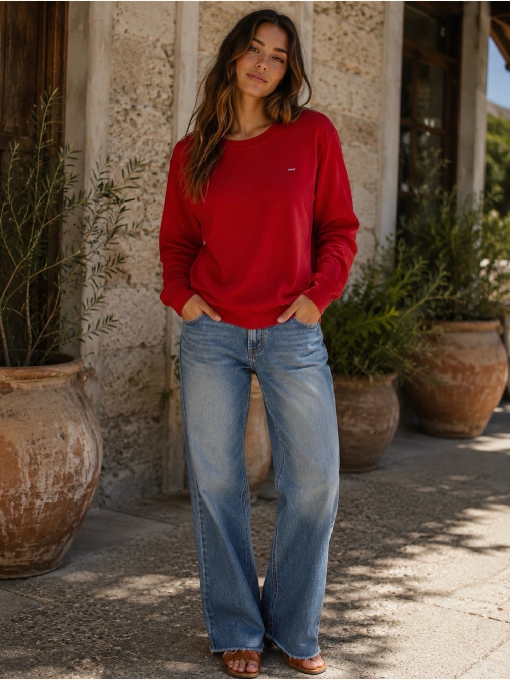 Levi's Red Crewneck Sweatshirt
